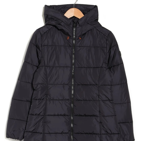 NWT Save the Duck Taylor Hooded Puffer Coat Evergreen Sz S - Picture 2 of 12